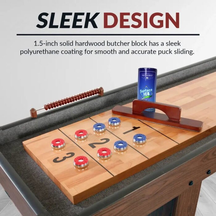 Hathaway Challenger Shuffleboard Table – Walnut Finish - Image 7