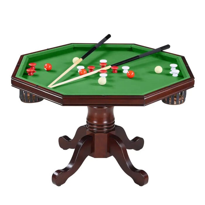 Kingston Walnut 3-in-1 Poker Table Set with 4 Chairs - Image 4