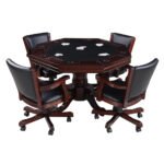 Kingston Walnut 3-in-1 Poker Table Set with 4 Chairs - Image 8