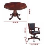 Kingston Walnut 3-in-1 Poker Table Set with 4 Chairs - Image 13