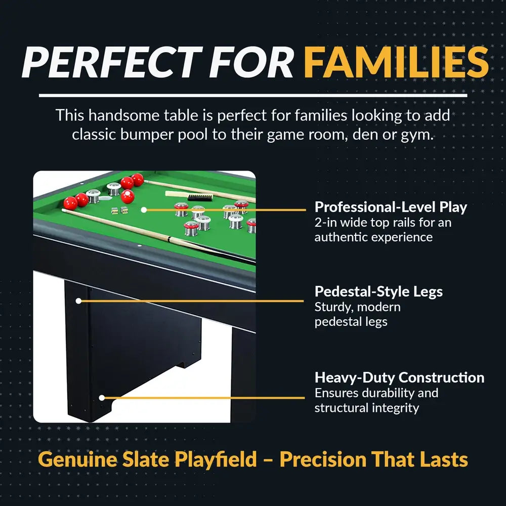 Hathaway Renegade 54-inch bumper pool table with slate playfield and chrome accents