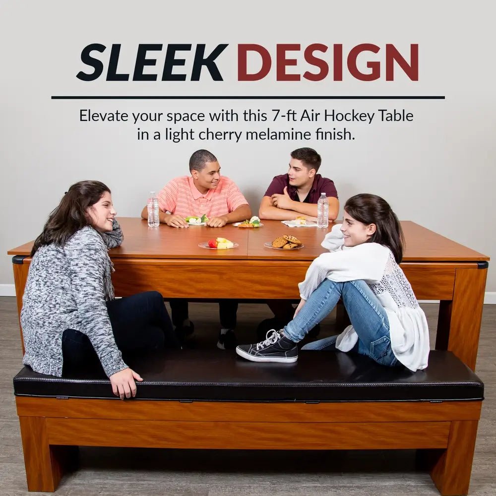 Sherwood 7-ft air hockey combo with table tennis and dining conversion