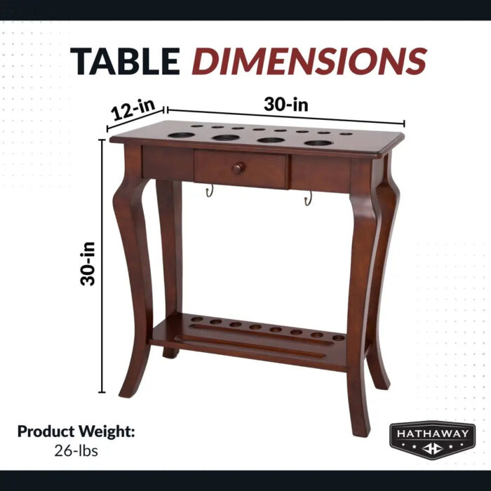 Hathaway Deluxe Floor Cue Rack – Walnut Finish - Image 2