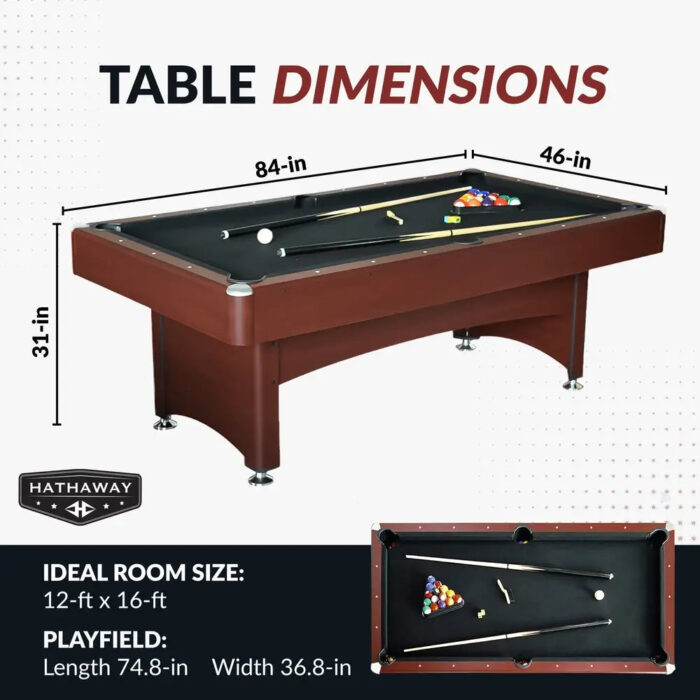 Hathaway Bristol 7-ft Pool Table – Cherry Finish Combo - Image 5