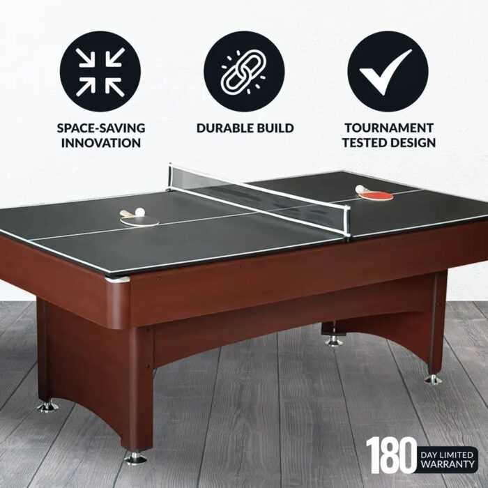 Hathaway Bristol 7-ft Pool Table – Cherry Finish Combo - Image 2