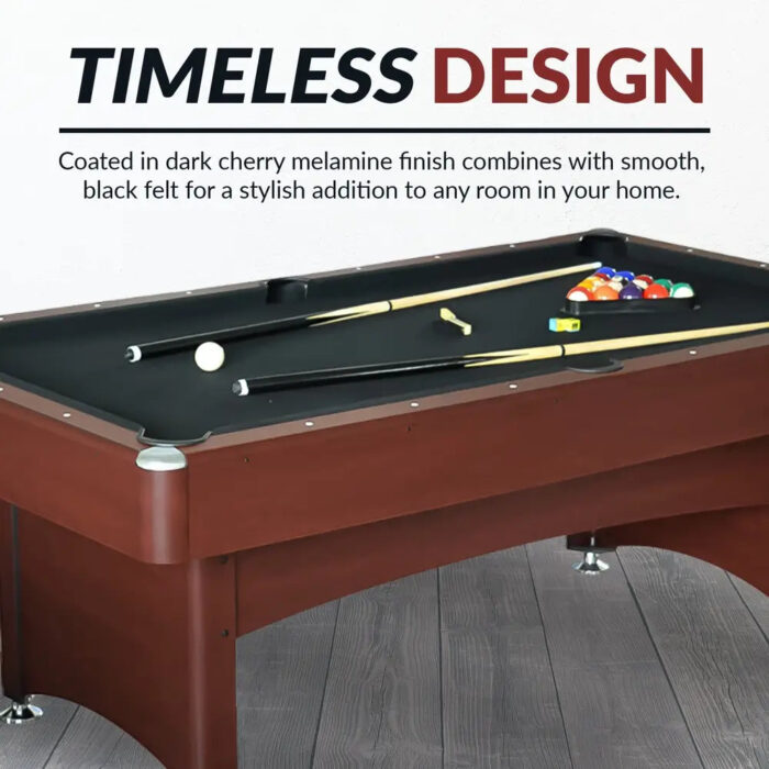 Hathaway Bristol 7-ft Pool Table – Cherry Finish Combo - Image 4