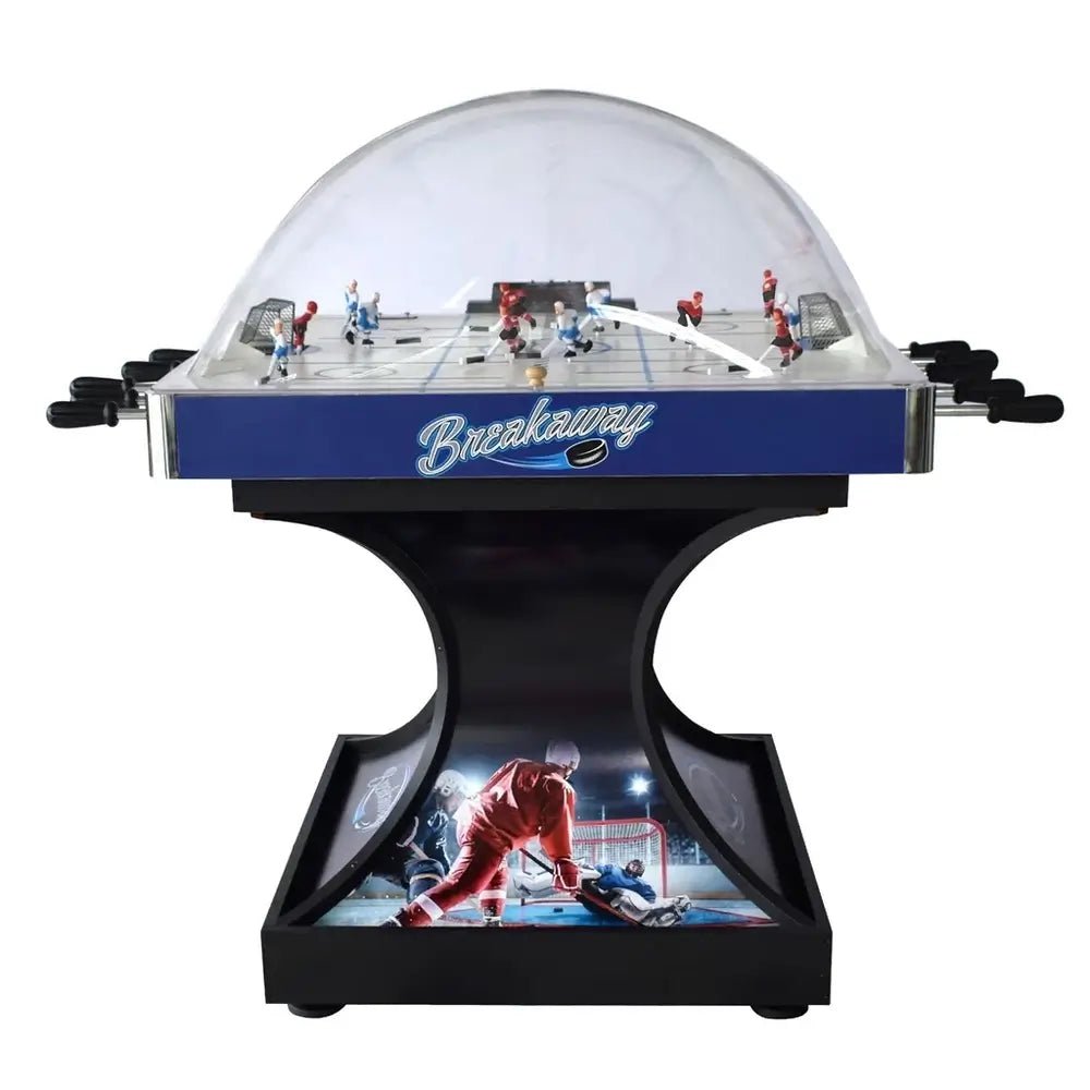 Hathaway Breakaway 41-inch dome hockey (bubble hockey) table with LED scoring in a game room setting