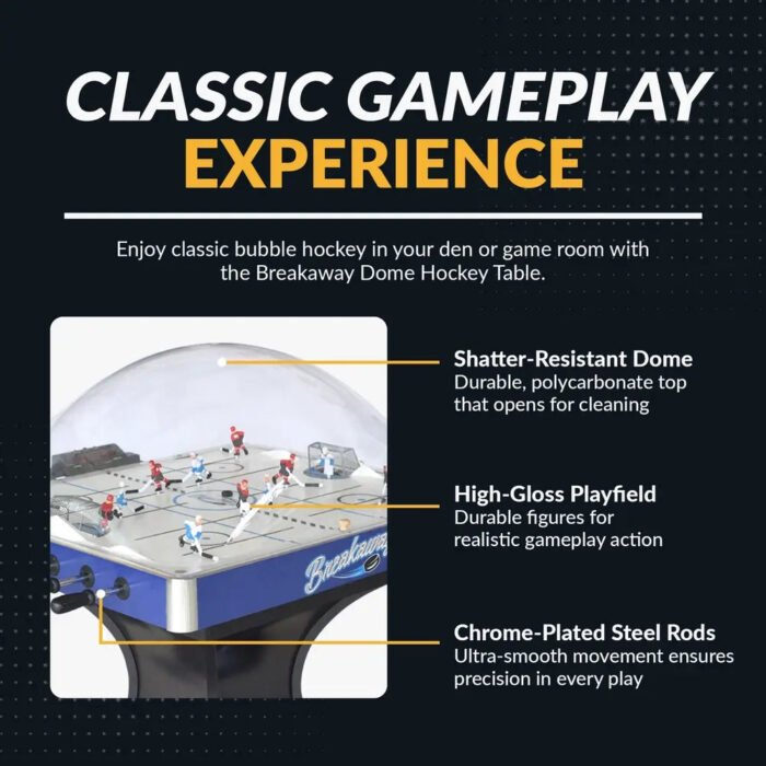 Hathaway Breakaway 41-in Dome Hockey Table with LED Scoring - Image 5