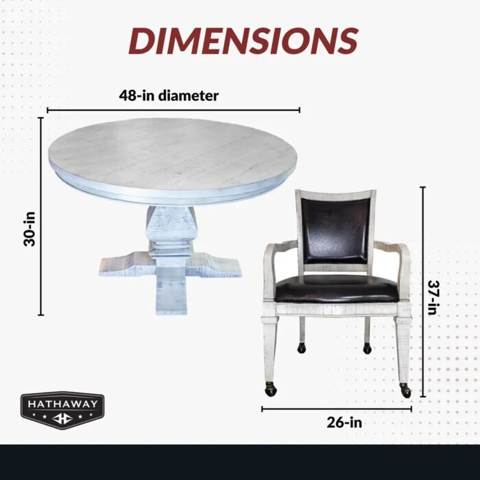 Hathaway Montecito 2-in-1 Poker Dining Table Set – Driftwood - Image 3