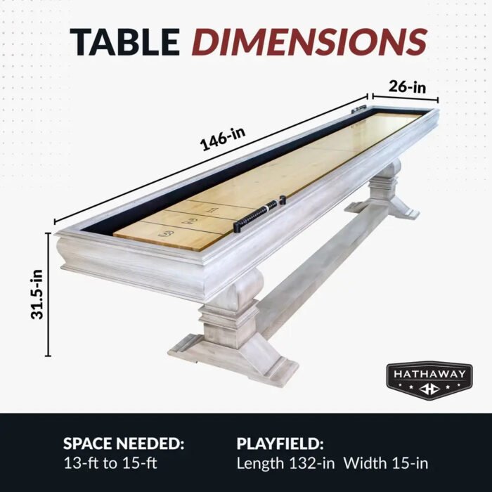 Hathaway Montecito 12-ft Shuffleboard Table – Driftwood - Image 2