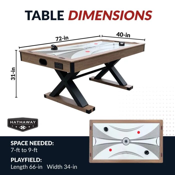 Hathaway Excalibur 6-ft Air Hockey Combo Table - Image 2