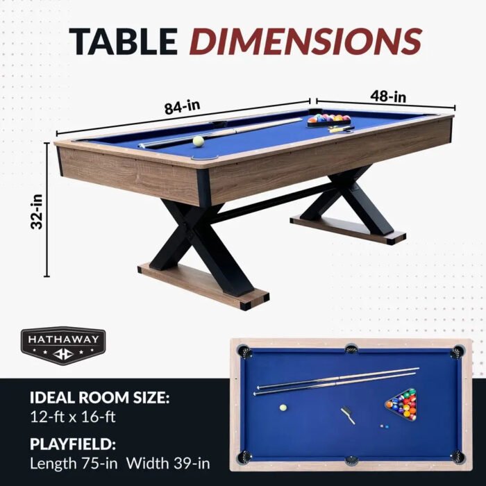 Hathaway Excalibur 7-ft Pool Table – Rustic Farmhouse Style - Image 2