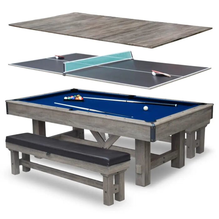 Hathaway Logan 7-ft Pool Table – Rustic Barnwood Combo - Image 8