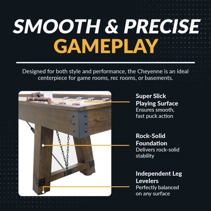 Hathaway Cheyenne 12-ft Shuffleboard Table – Rustic Oak - Image 3