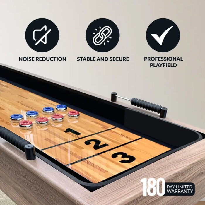 Hathaway Excalibur 9-ft Shuffleboard Table – Driftwood - Image 4