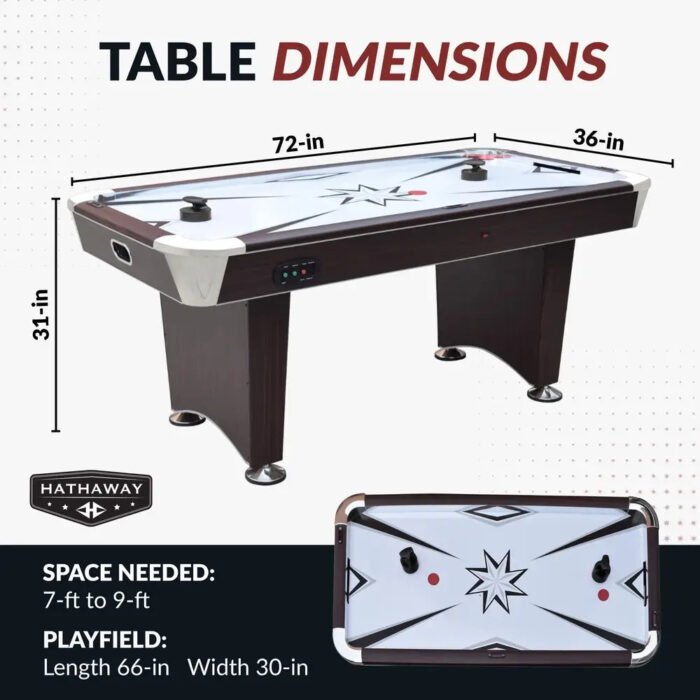 Hathaway Midtown II 6-ft Air Hockey Table with LED Scoring - Image 2