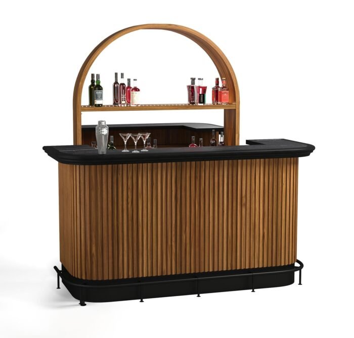 RAM Game Room Prohibition 84" Cocktail Bar - Walnut - Image 7