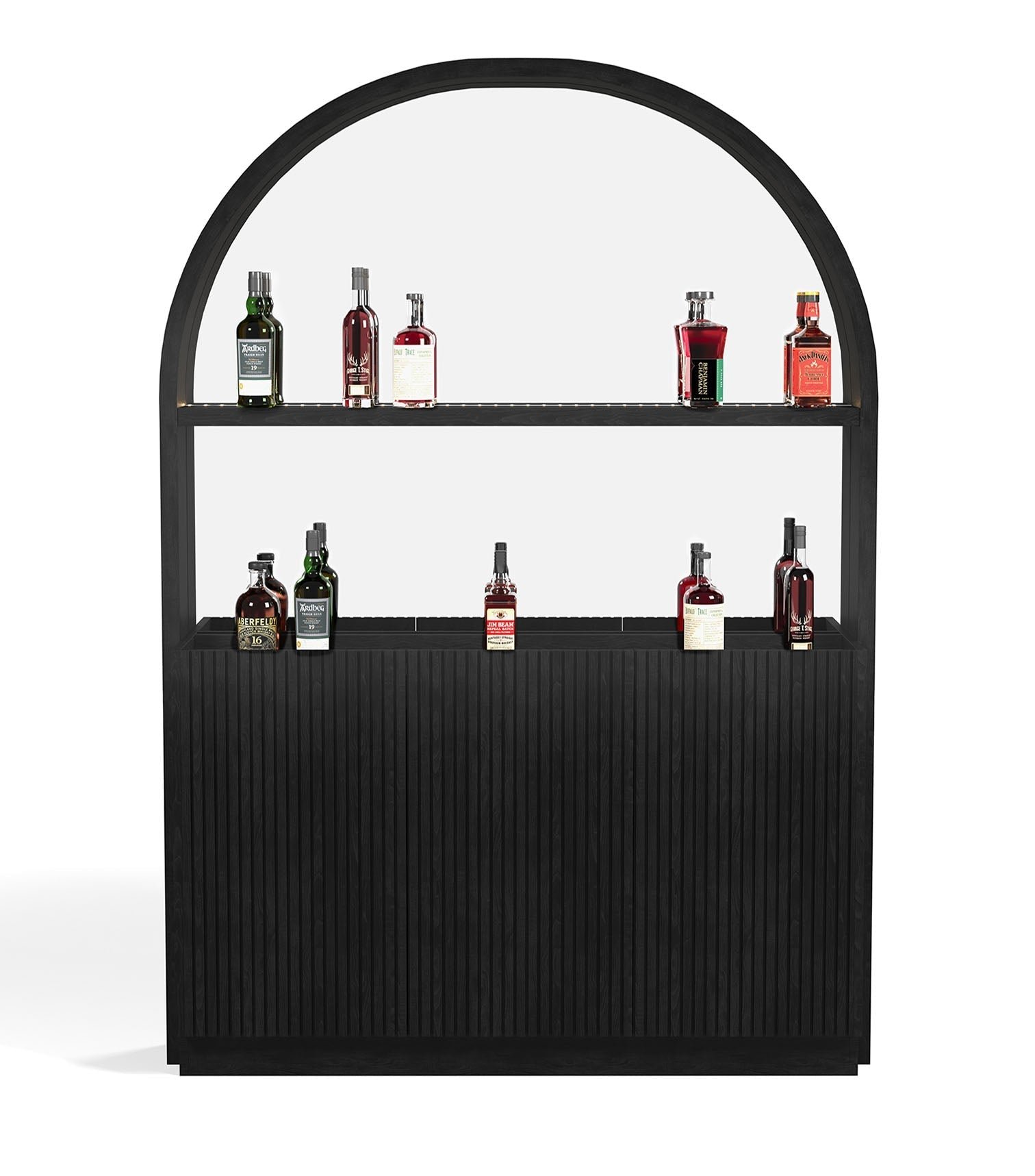 Back_bar_Straight_View_Black_3540c27c-9b4f-4393-8581-ef8576eb0aa9 RAM Game Room Prohibition Back Bar - Black - Image 1