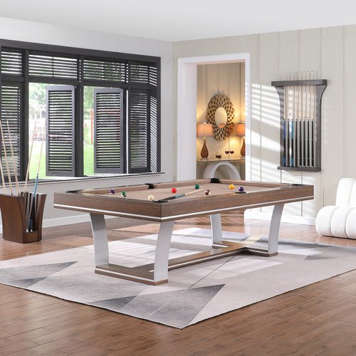 Barcelona__26685 Playcraft Barcelona 8' Slate Pool Table in Walnut Gray on Silver - Image 1