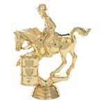 Barrel Racing Figure, Male, Gold - 4 1/2"