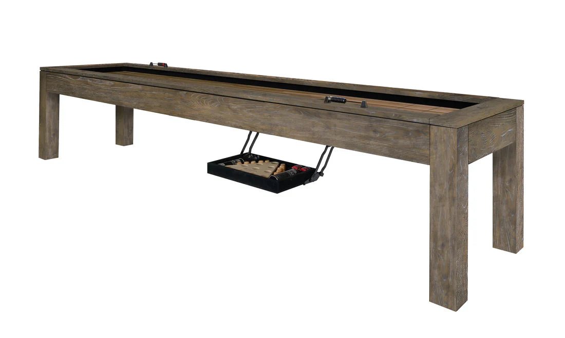 Baylor_9_Ft_SB_Smoke Legacy Baylor Shuffleboard Table - Rustic Series - Image 1