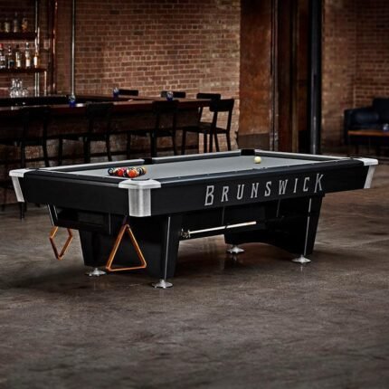 Brunswick Black Wolf Pro 9ft American Pool Table With Gully Return - Matte Black