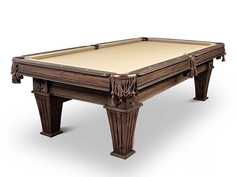 Brittany-table-Fleur-de-Lis Presidential Brittany Billiard Table - Cinnamon Finish - Image 1