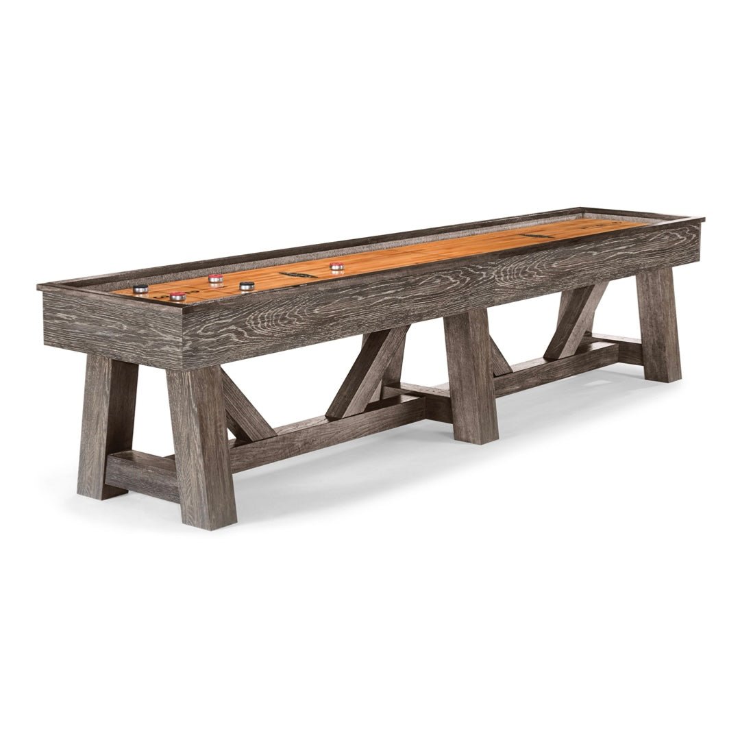 BrunswickAndoverDarkCharcoalShuffleboardTable Brunswick Botanic 12ft Shuffleboard Table - Dark Charcoal - Image 1