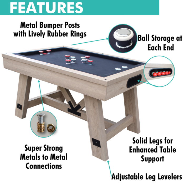 Freetime Fun Baddah Bing 54" Bumper Pool Table in Rustic Oak - Image 2