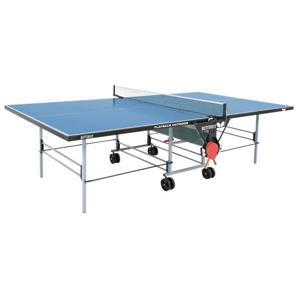 Butterfly Playback Outdoor Blue Table Tennis Table - Image 1