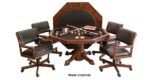 Level Best 54" 3 in 1 Game Table set with 4 Rocker-Swivel Chairs - Image 7