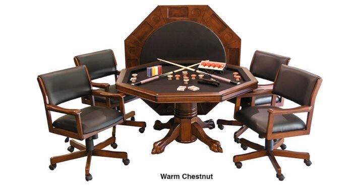 Level Best 54" 3 in 1 Game Table set with 4 Rocker-Swivel Chairs - Image 7