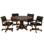Level Best 54" 3 in 1 Game Table set with 4 Rocker-Swivel Chairs