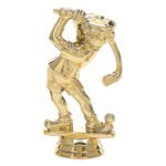 Comic Golfer Figure, Male, Gold - 4"