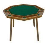 Kestell 8-Player Oak Compact Folding Poker Table