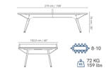 Cornilleau Origin White Frame - 9 x 5 - Convertible outdoor ping pong table - 3 net options - Image 12