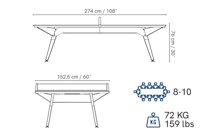 Cornilleau Origin White Frame - 9 x 5 - Convertible outdoor ping pong table - 3 net options - Image 12