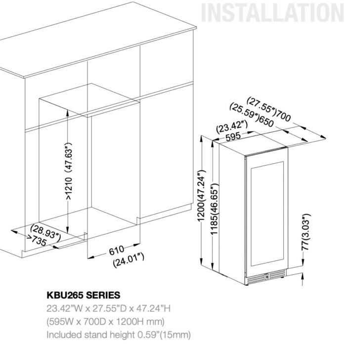 47" High Wine & Beverage Refrigerator Combo with Triple Temp. Zones - Image 11