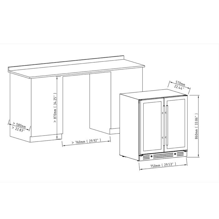 30-inch Combination Beer and Wine Cooler with Low-E Glass Door - Image 11