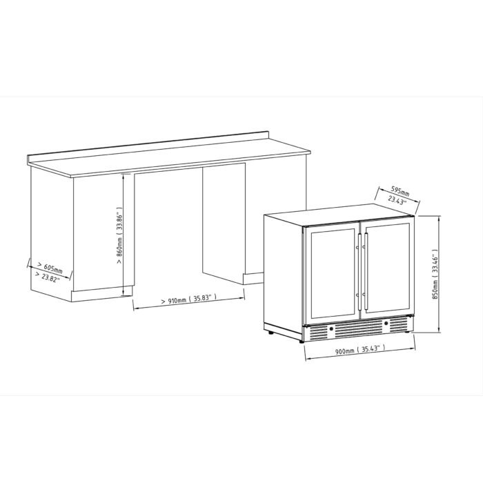 36-inch Beer and Wine Cooler Combination with Low-E Glass Door - Image 12