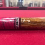 Jacoby Bocote with Raspberry Stained Birdseye Maple and Unique Inlay Cue Stick - 18.6oz