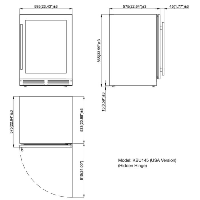 48" Ultimate Under Bench Wine Fridge and Bar Refrigerator Combo with 3 Temp. Zones - Image 8
