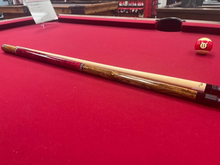 Jacoby Bocote with Raspberry Stained Birdseye Maple and Unique Inlay Cue Stick - 18.6oz - Image 2