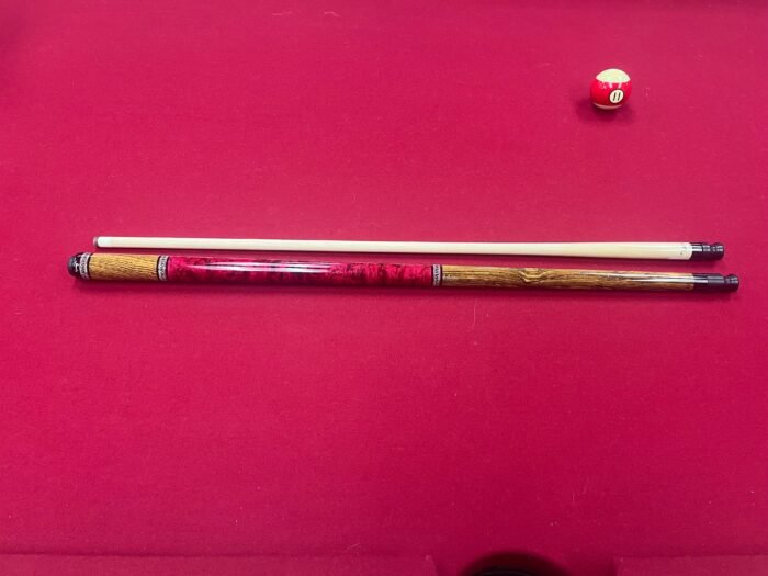 Jacoby Bocote with Raspberry Stained Birdseye Maple and Unique Inlay Cue Stick - 18.6oz - Image 4