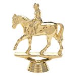 Equestrian Figure, Gold - 4 ½”