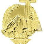 WREATH RELIGIOUS CROSS Trophy Figure