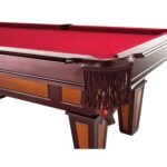7 Ft Pool Table with Red Burgundy Wool Top and Fringe Drop Pockets - Image 4