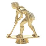 Field Hockey Figure, Female, Gold - 5"