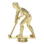 Field Hockey Figure, Male, Gold - 3 1/2"