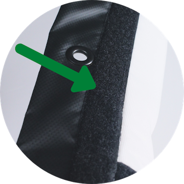 screen finished with loop velcro around edges